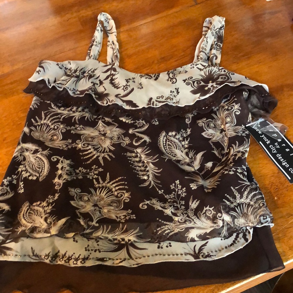 Brown and tan tank top